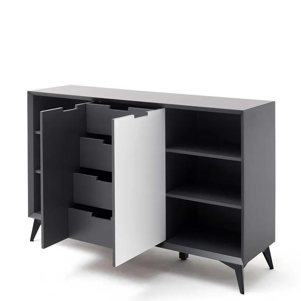 137x92x40 Kommode in Grau & Weiß - Vadids