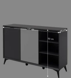 137x92x40 Kommode in Grau & Weiß - Vadids