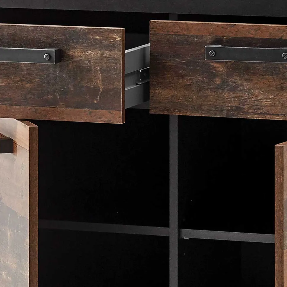 92x104x40 Kommode in Holzoptik Antik & Grau - Timuras I