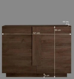 121x90x44 Kommode in Holzoptik mit Doppeltür - Basento