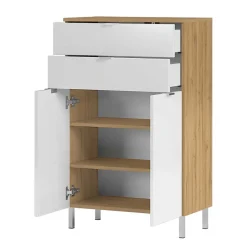 60x97x34 Kommode in Weiß Hochglanz - Narilos