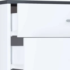 60x97x28 Kommode in Weiß und Anthrazit - Rondja