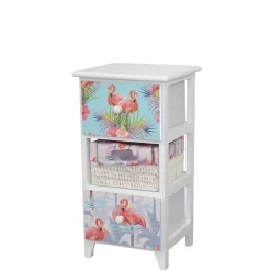 30x58x30 Kommode mit Flamingo Stoff - Gracelino