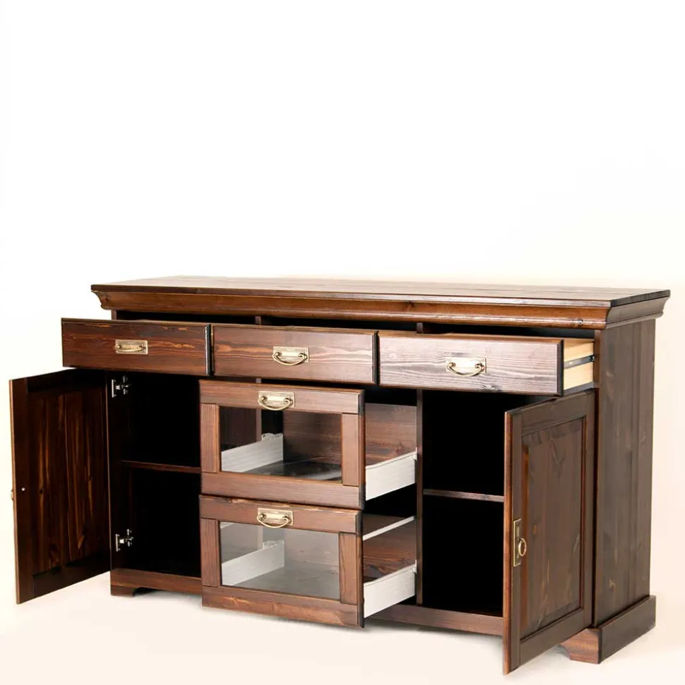 145x84x40 Kommode mit Glas im Kolonialstil - Jurcavs