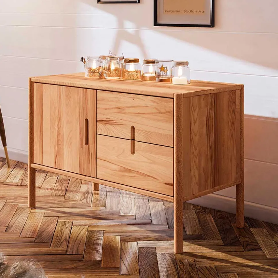 97x64x46 Kommode mit Tür & zwei Schubladen - Indrya