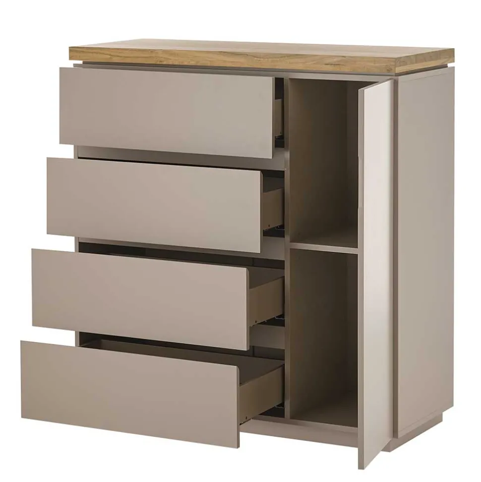 100x104x40 Kommode mit vier Schubladen & Tür - Anja
