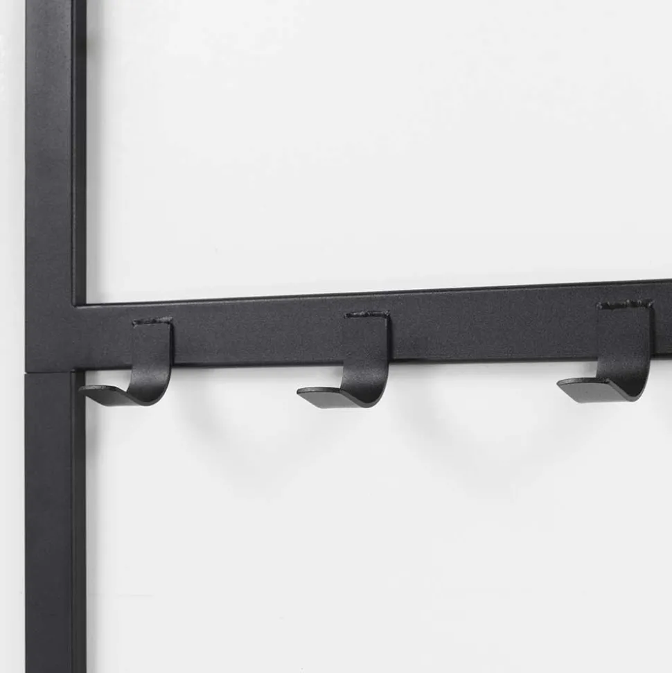 70x178x29 Kompaktgarderobe aus Stahl in Schwarz - Cellja