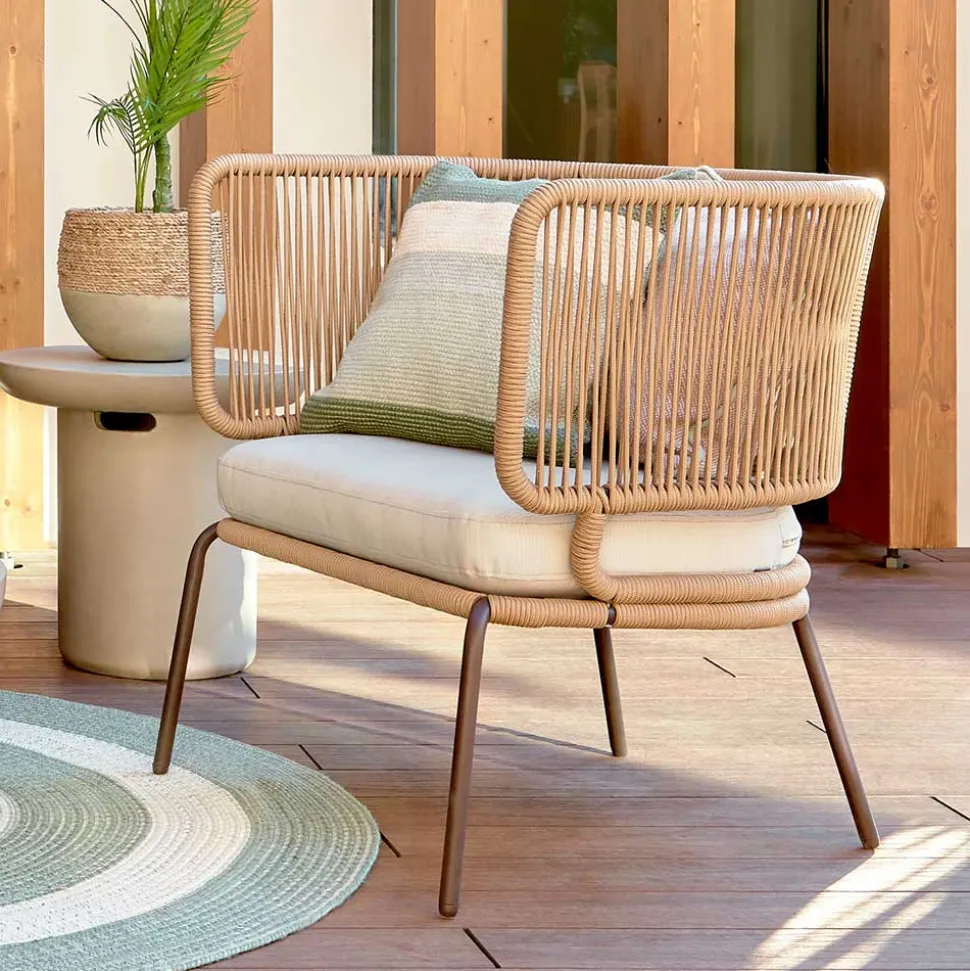 135x80x65 Kordelgeflecht Sofa mit Sitzpolster - Membres