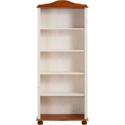 77x181x30 Landhaus Bücherregal aus Kiefer zweifarbig - Conzina