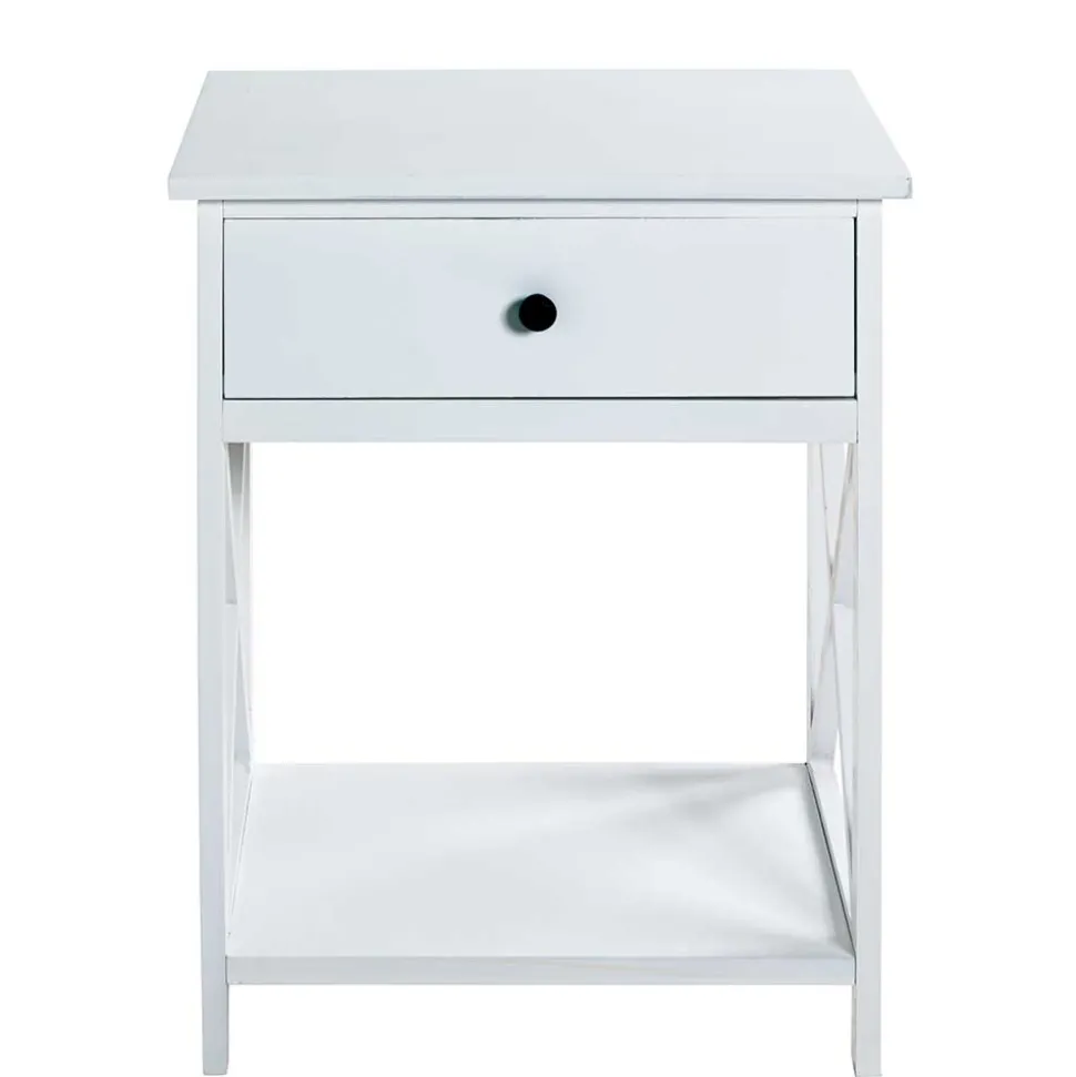 46x60x35 Landhaus Beistelltisch mit Schublade - Liv