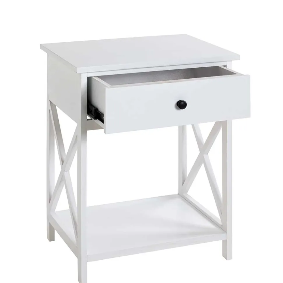 46x60x35 Landhaus Beistelltisch mit Schublade - Liv