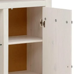 120x130x35 Landhaus Highboard in Weiß - Manduza