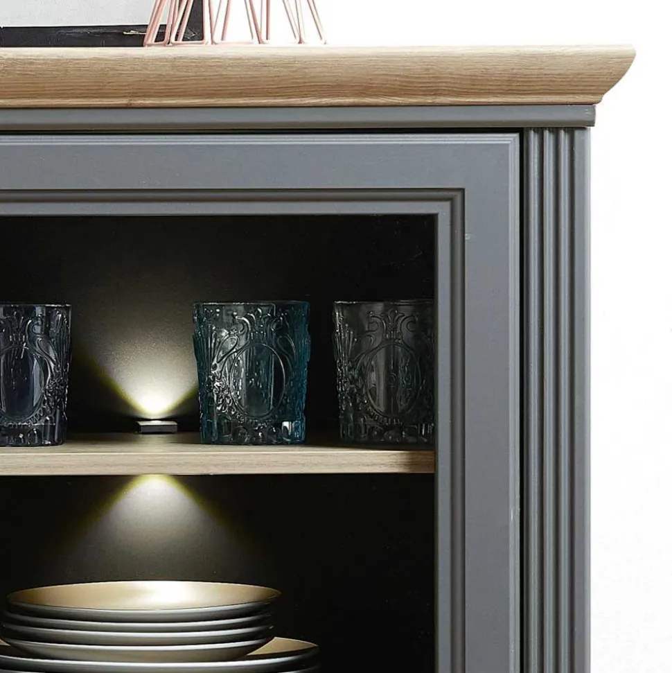 143x150x42 Landhaus Highboard mit Flaschen Regal - Thumbs