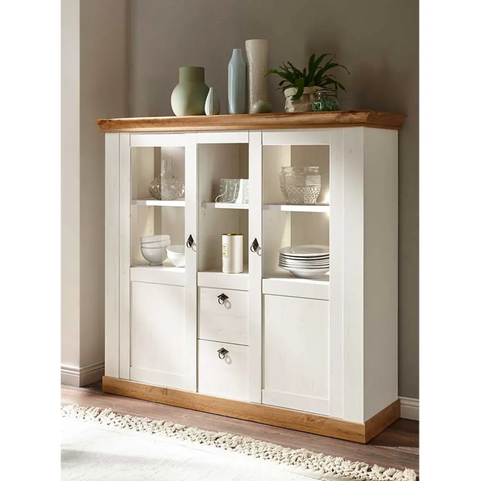 148x139x44 Landhaus Highboard zweifarbig - Diatara