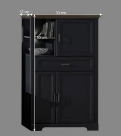 93x150x42 Landhaus Hochkommode mit LED - Thumbs