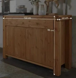 122x88x44 Landhaus Holzkommode aus Kiefer - Delamaro