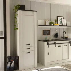 62x201x64 Landhaus Küchenschrank in Weiß - Eture