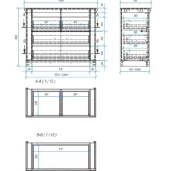107x84x45 Landhaus Kommode mit 4 Schubladen - Nedita