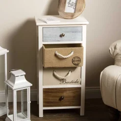 38x74x28 Landhaus Kommode mit vier Schubladen - Amare