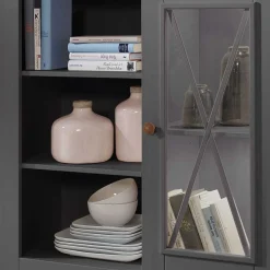 108x152x42 Landhaus Schrank in Grau - Ustricia