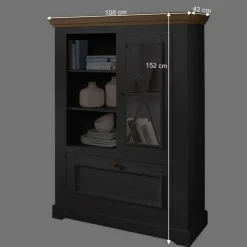 108x152x42 Landhaus Schrank in Grau - Ustricia