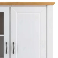 144x135x42 Landhaus Schrank in Weiß & Kiefer - Nuita