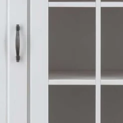 144x135x42 Landhaus Schrank in Weiß & Kiefer - Nuita