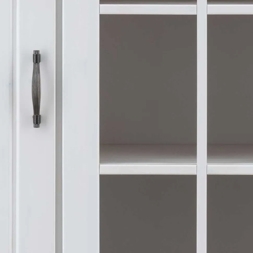 144x135x42 Landhaus Schrank in Weiß & Kiefer - Nuita