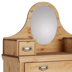 90x175x37 Landhaus Schrank mit Spiegel in Oval - Inhusa