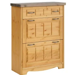 85x109x37 Landhaus Schuhkommode aus Kiefer - Ostanzia
