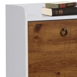 92x100x25 Landhaus Schuhschrank mit 4 Klappen - Volbra