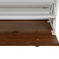 92x100x25 Landhaus Schuhschrank mit 4 Klappen - Volbra