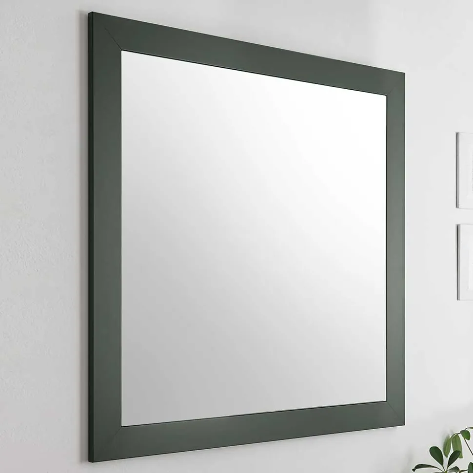 82x82x2 Landhaus Spiegel in Dunkelgrün - Niestov