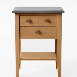 58x79x35 Landhaus Tisch Kommode mit zwei Schubladen - Eshelas