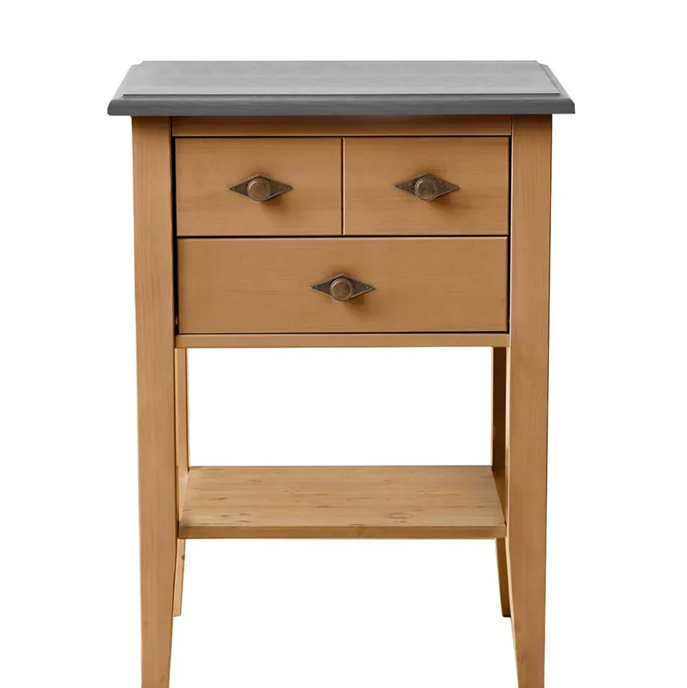 58x79x35 Landhaus Tisch Kommode mit zwei Schubladen - Eshelas