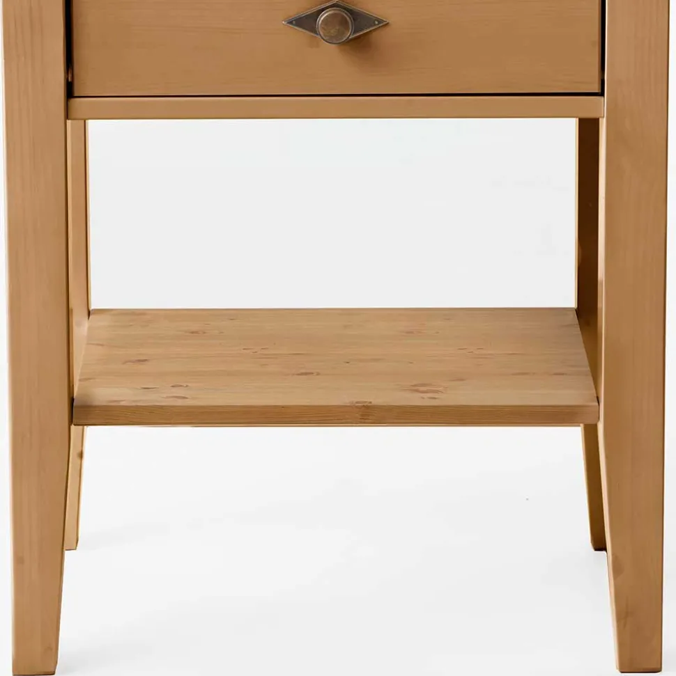 58x79x35 Landhaus Tisch Kommode mit zwei Schubladen - Eshelas