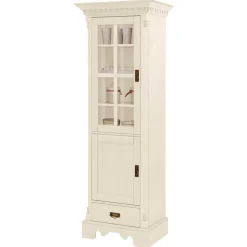 70x203x45 Landhaus Vitrine in Creme - Rospus