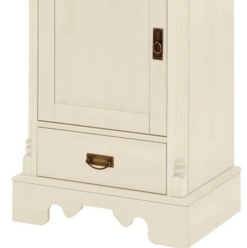 70x203x45 Landhaus Vitrine in Creme - Rospus