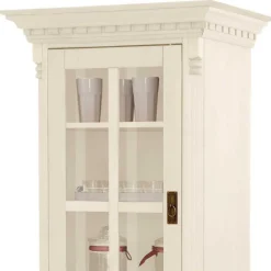 70x203x45 Landhaus Vitrine in Creme - Rospus