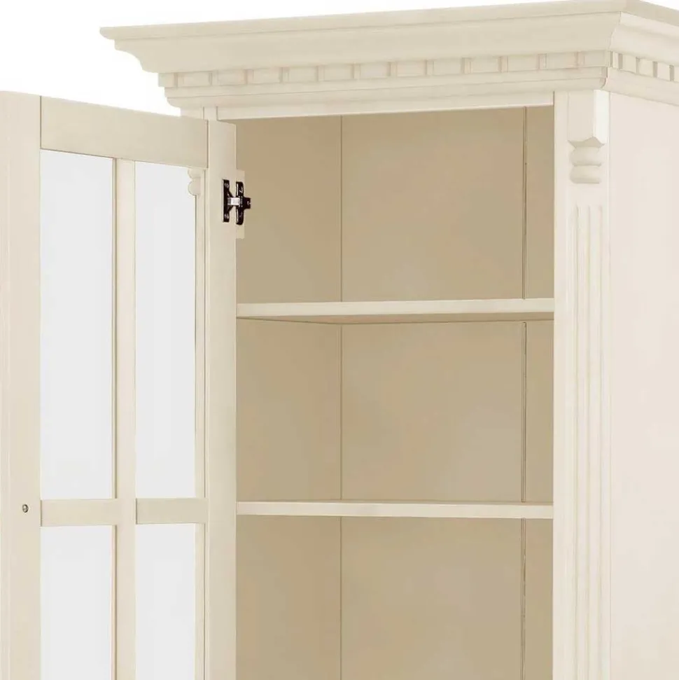 70x203x45 Landhaus Vitrine in Creme - Rospus