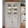 116x199x45 Landhaus Vitrinenschrank in Weiß - Henry