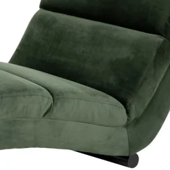 60x82x170 Lounge Liege mit Samt in Dunkelgrün - Cadiz