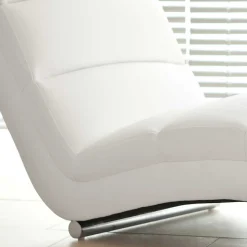 60x82x170 Loungeliege in Weiß & Chrom - Onjamy