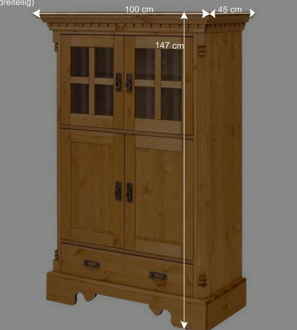 100x147x45 Massivholz Highboard im Landhaus Stil - Fausanda