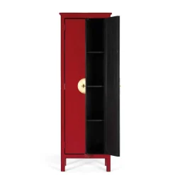 60x180x35 Massivholz Schrank in Rot lackiert - Iscian
