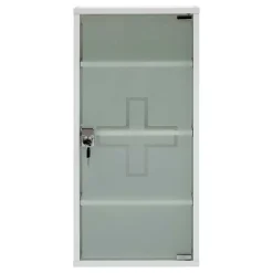 34x72x20 Medizinschrank mit Glastür abschließbar - Spanola