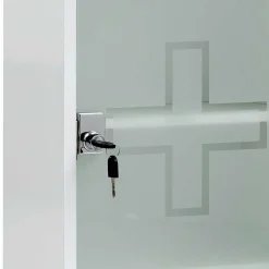 34x72x20 Medizinschrank mit Glastür abschließbar - Spanola