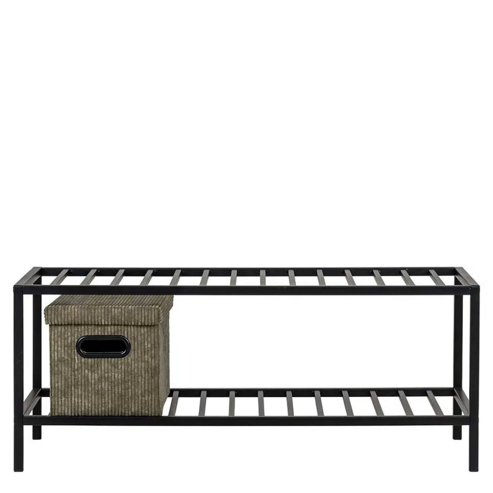 79x32x34 Metall Schuhbank in Schwarz - Esbessa