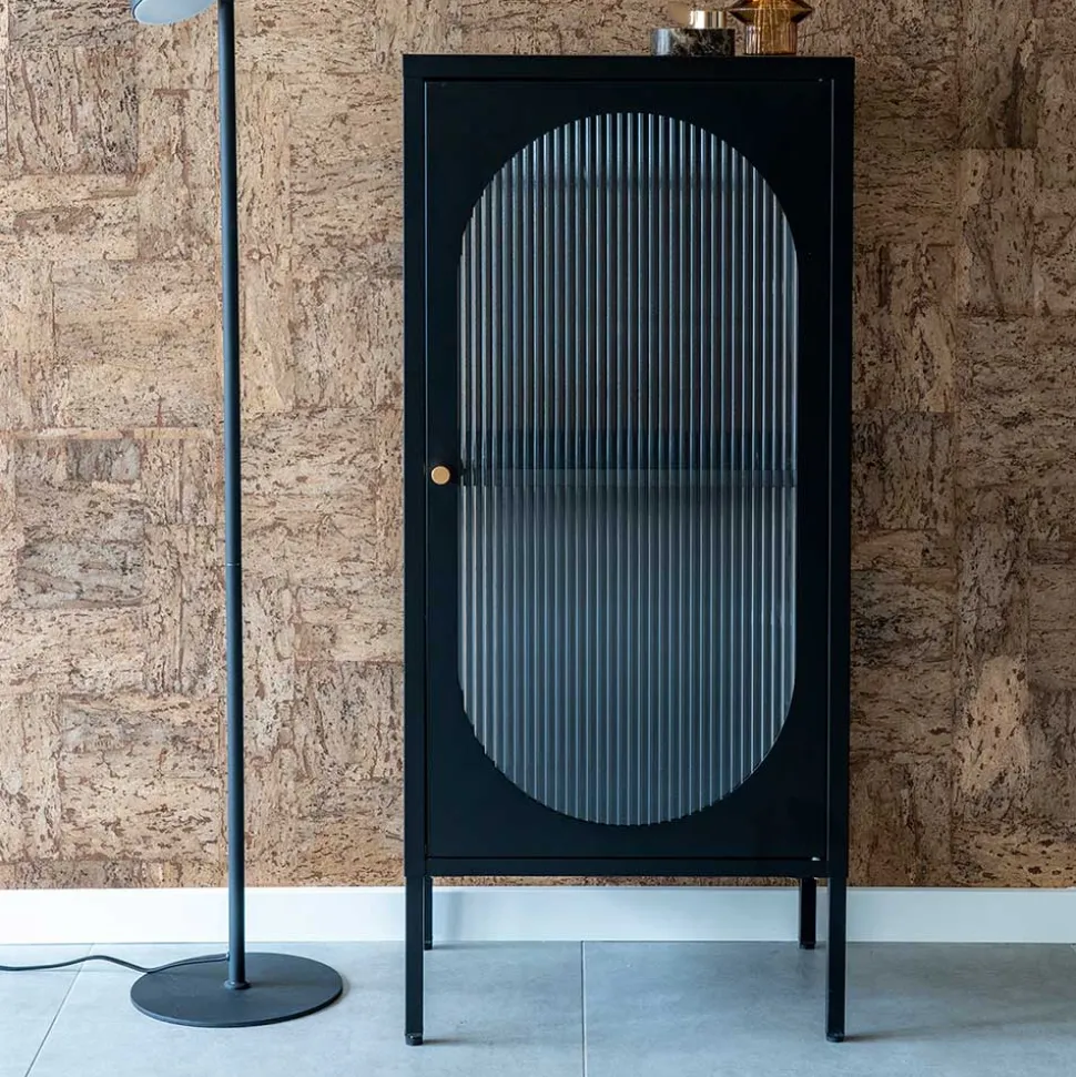 50x110x35 Metallschrank mit Glastür modern - Gabadoza