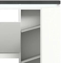 95x127x18 Midi Schuhschrank mit drei Klappen & Tür - Suad